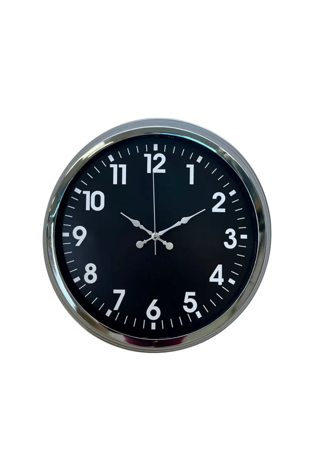 Modern 40 Cm Metal Krom Standart Duvar Saati