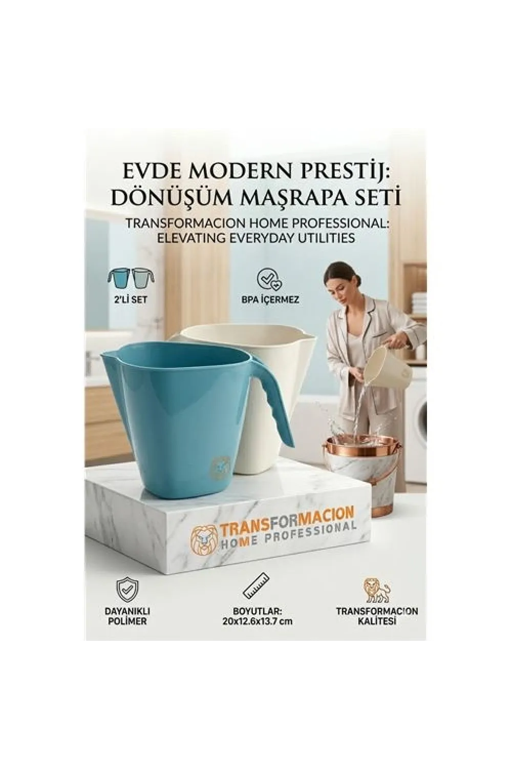 Modern Maşrapa Seti | 2li Kırılmaz Banyo Su Tası, Ergonomik Tasarım 723090