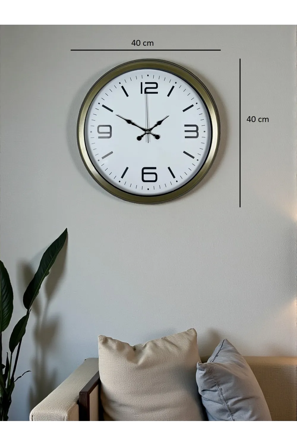 Modern Tasarım Eskitme 40 Cm Metal Duvar Saati