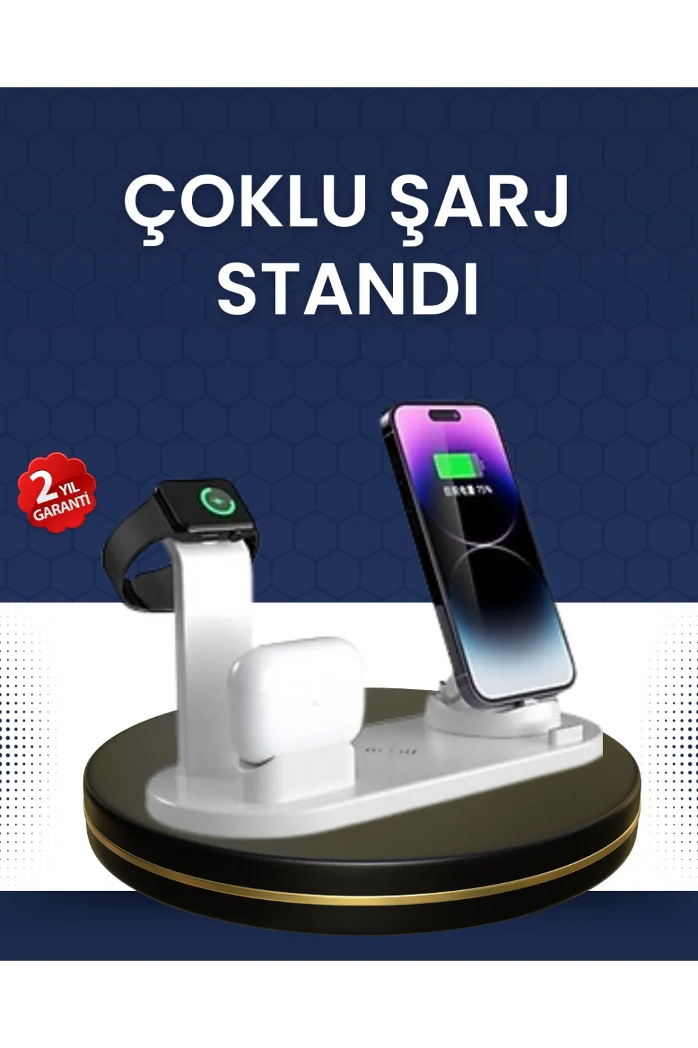 Modern Tasarımlı Çok Fonksiyonlu Kablosuz Şarj Standı