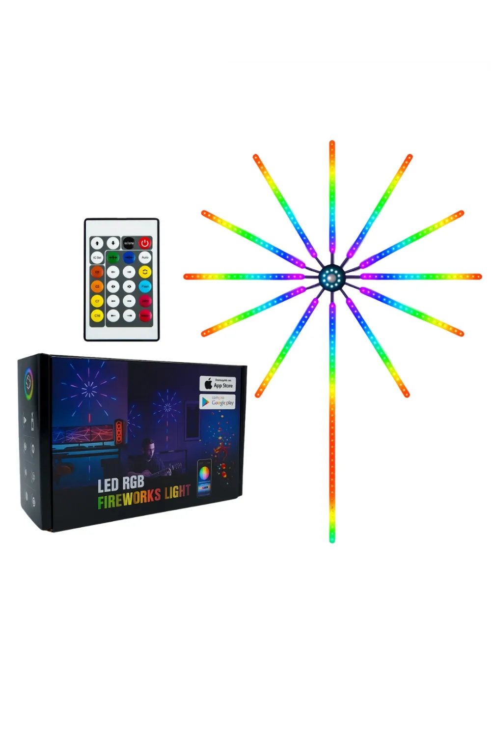 Modüler Rgb Led Duvar Işığı Havai Fişek Efektli Uzaktan Kumandalı