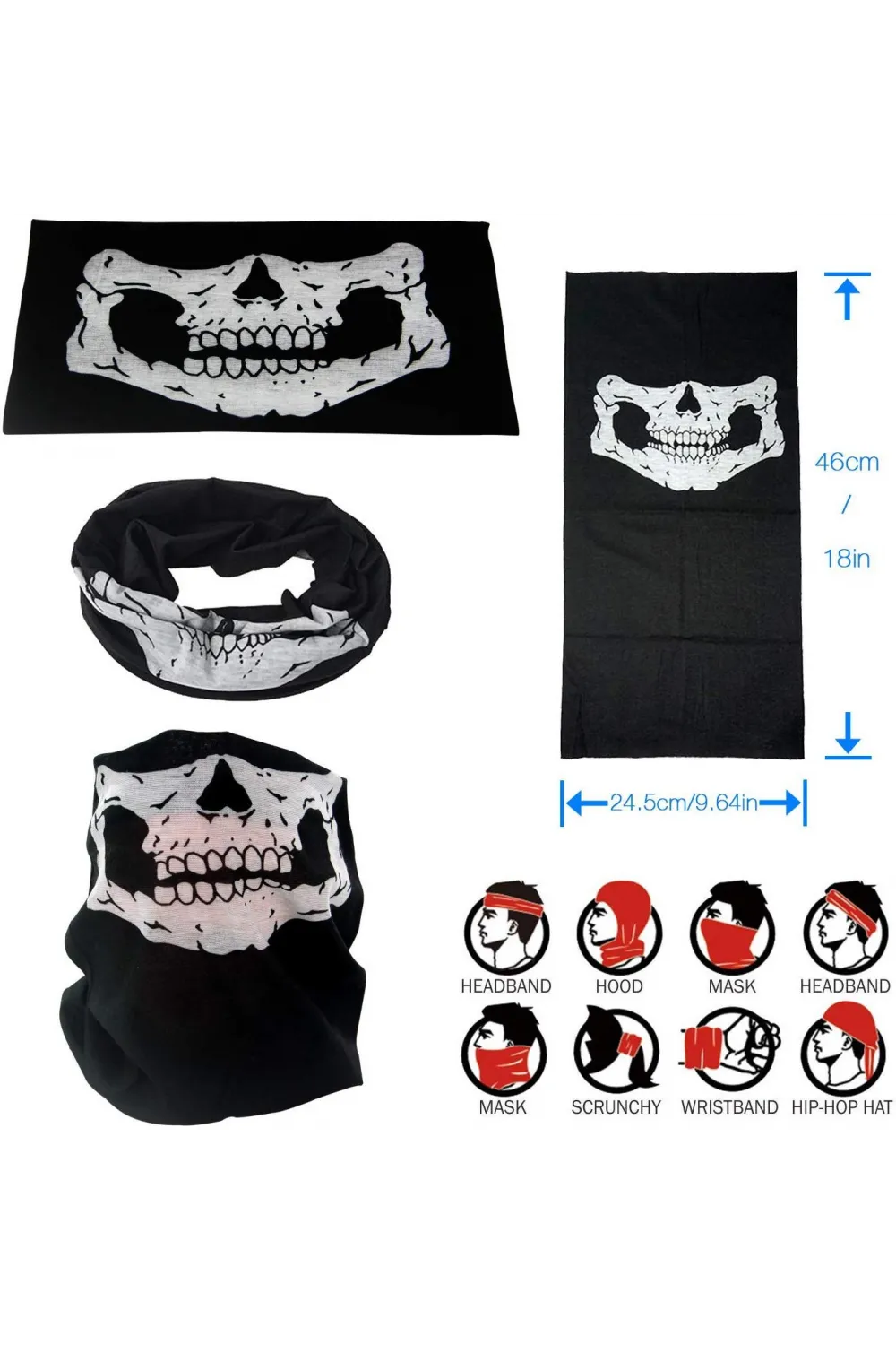 Motorcu Boyunluk Baf Buff Bandana - 25x48 cm (1 Adet) Seçenek 7