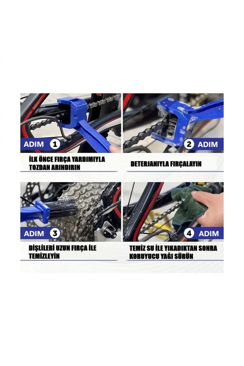 Motorsiklet Bisiklet Zinciri Temizleme Fırçası Çift Taraflı