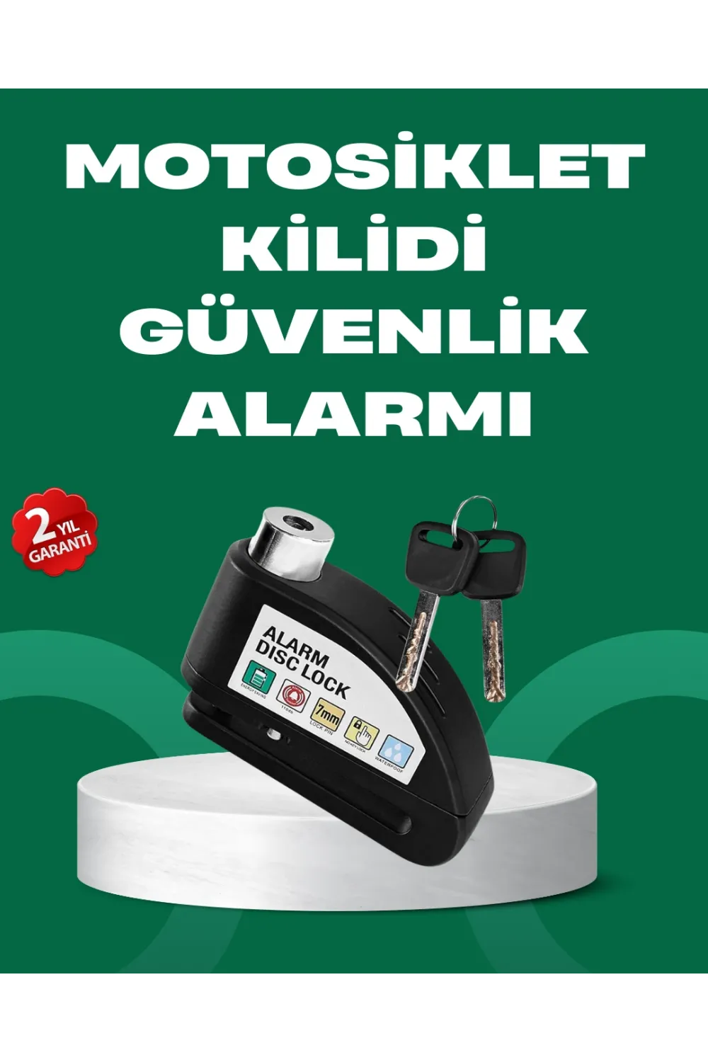 Motosiklet Scooter Bisiklet Tekerlek Disk Kilidi Alarmlı Güvenlik