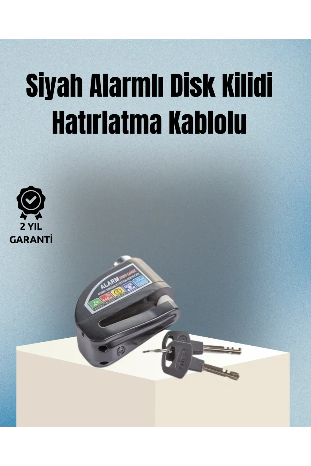 Motosiklet Ve Bisiklet İçin 6mm Pinli Alarmlı Disk Kilidi