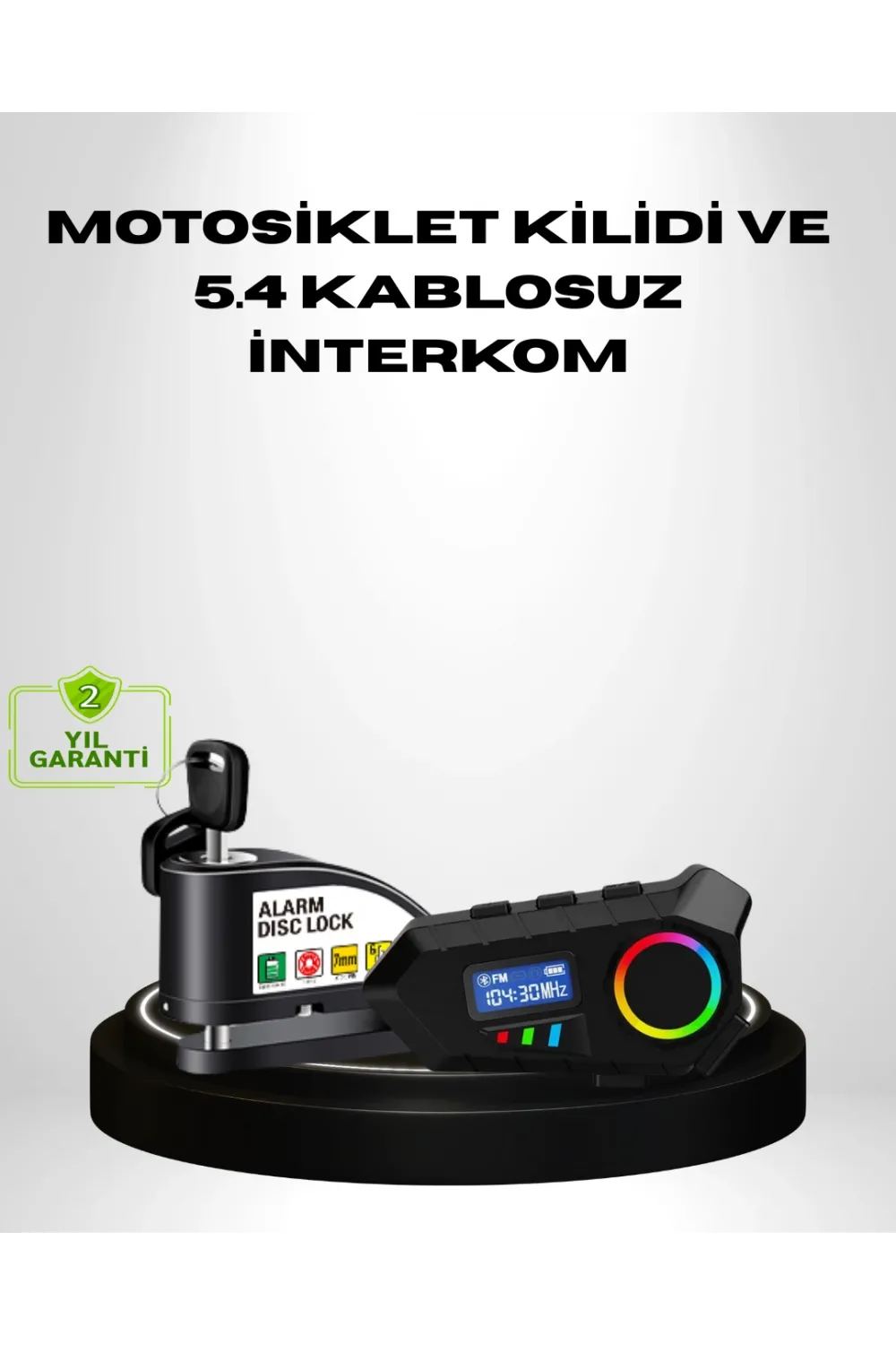 Motosiklet Ve Günlük Kullanım İçin Bluetooth Hoparlör Ve Disk Kilidi Seti