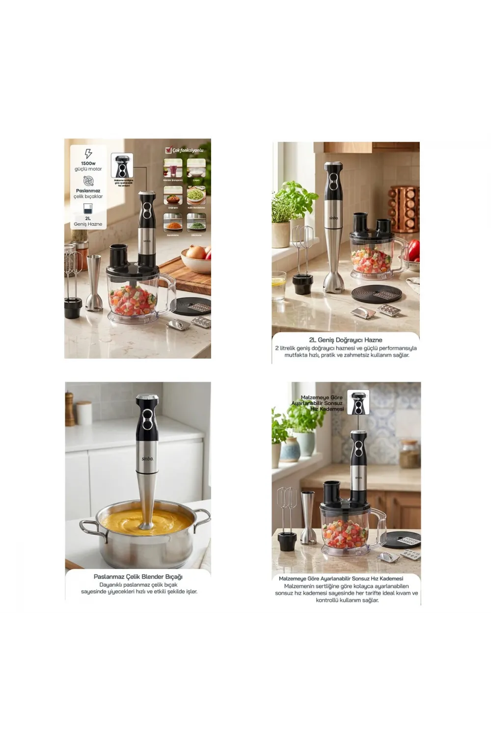 Multi Blender Seti 2LT Hazneli SHB-7532