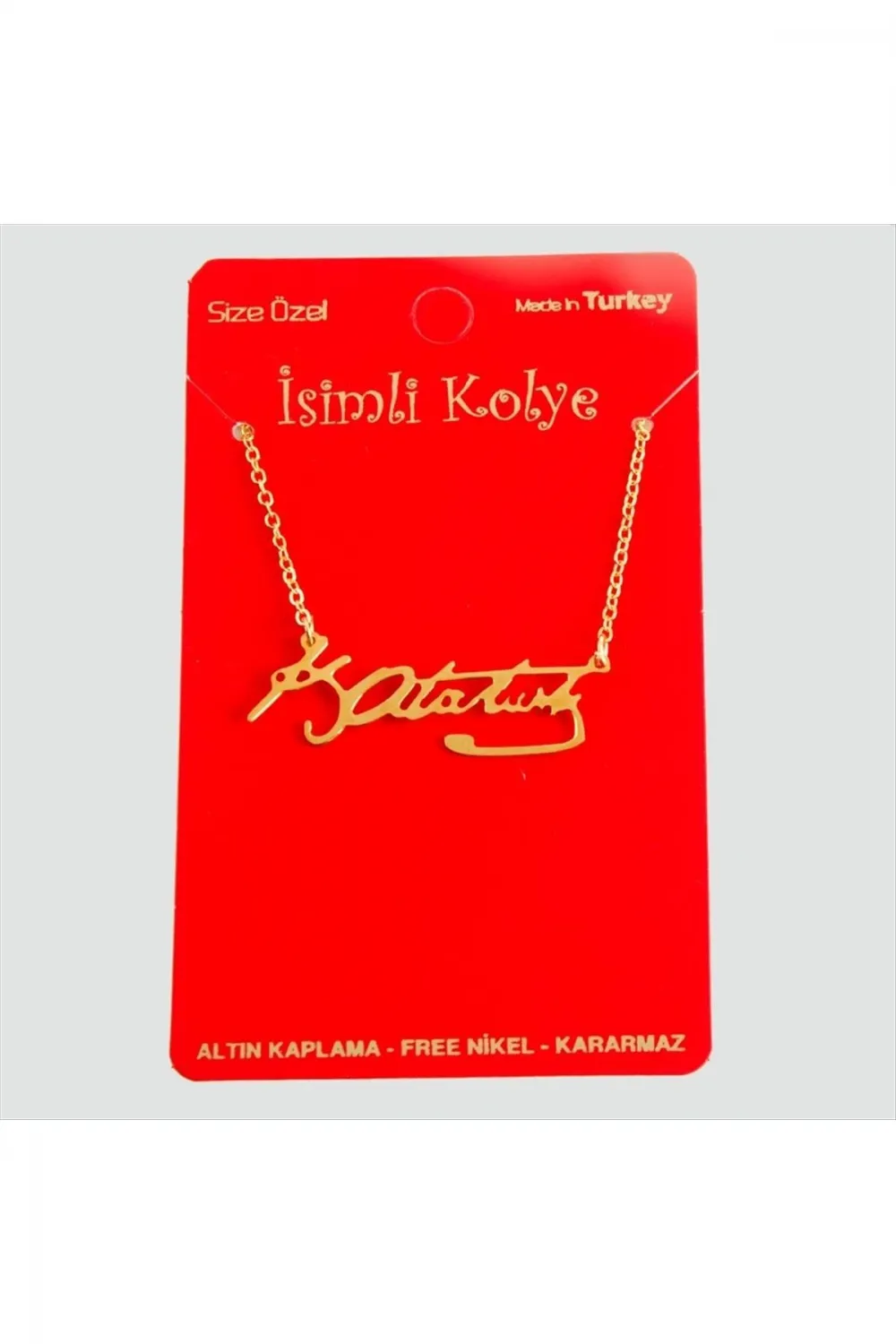 Mustafa Kemal Atatürk İmzalı Uçlu Kolye