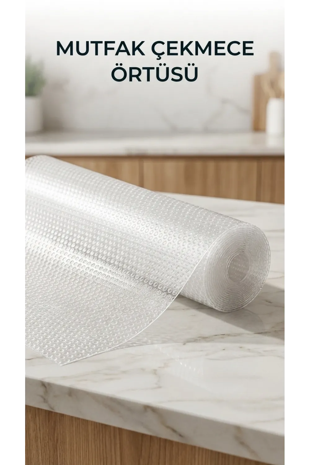 Mutfak Raf Ve Çekmece İçin Şeffaf Pvc Koruyucu Örtü 45x300 Cm