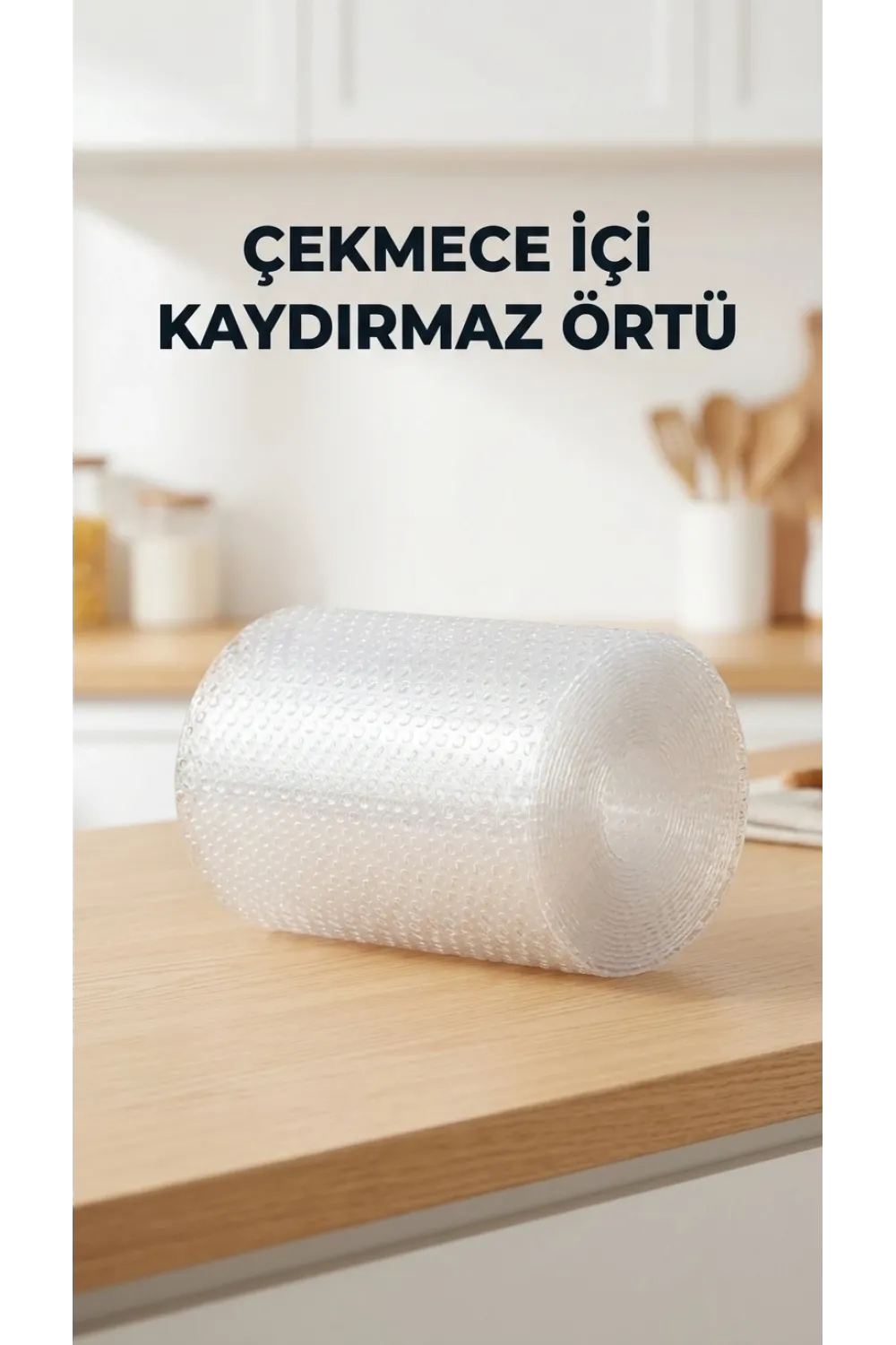 Mutfak Şeffaf Kaydırmaz Pvc Raf Örtüsü 45x300 Cm Dolap İçi Koruyucu