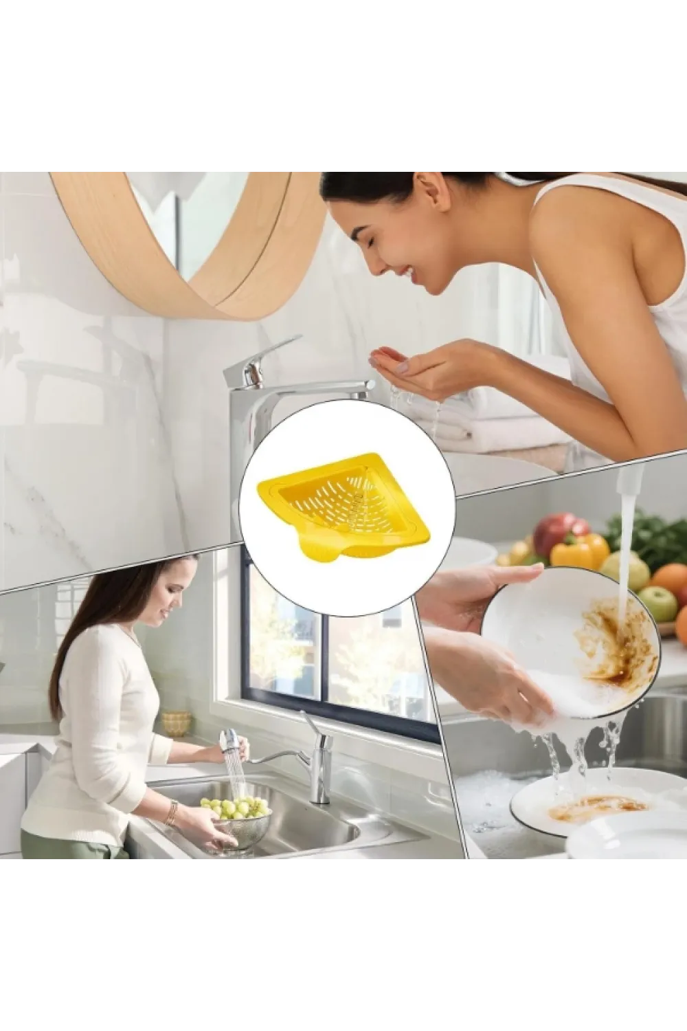 Mutfak ve Banyo Üçgen Lavabo Süzgeci