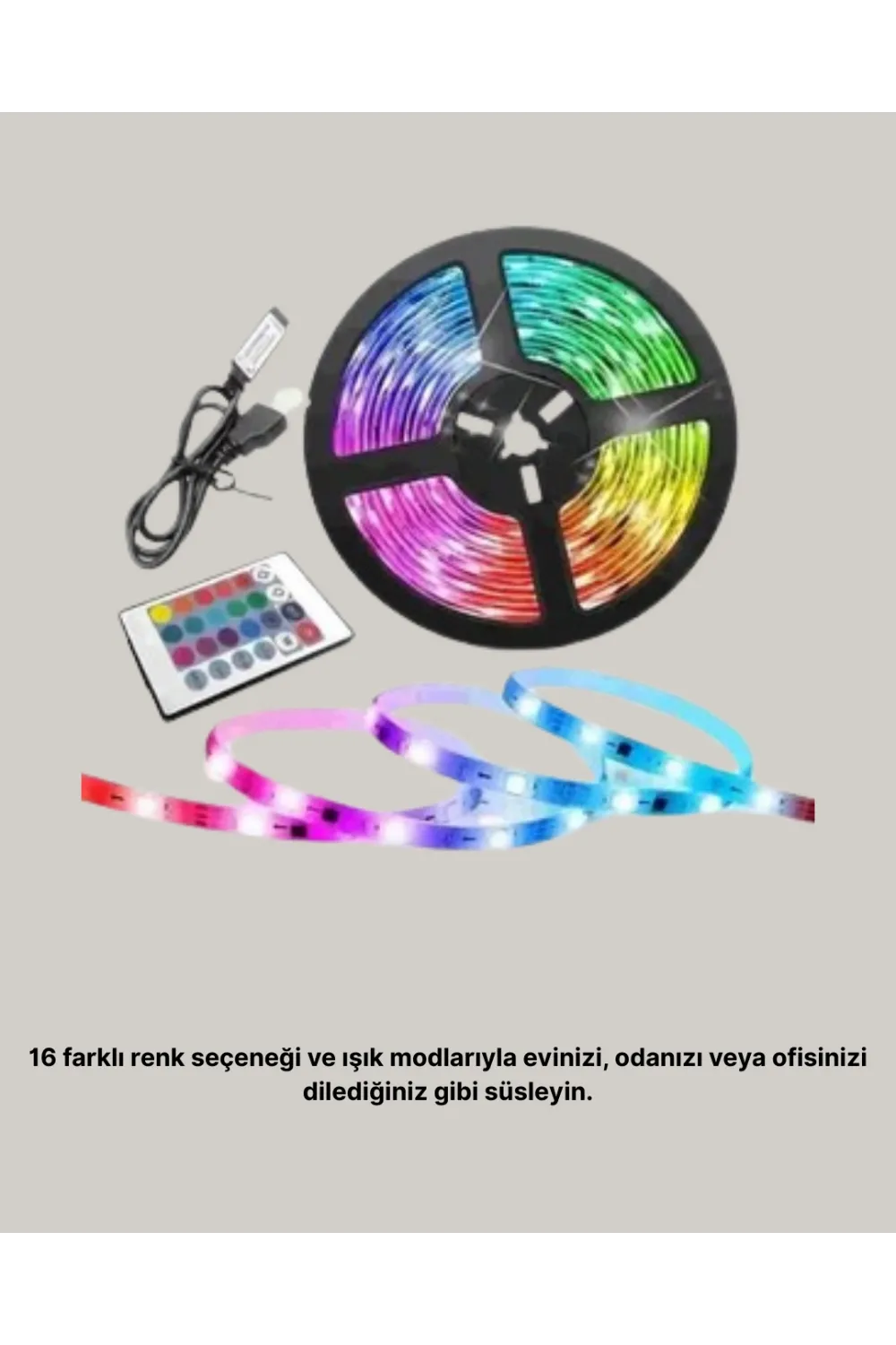 Müziğe Duyarlı Renkli Smart Şerit Led Işık Usb Bağlantılı Ambiyans Aydınlatma