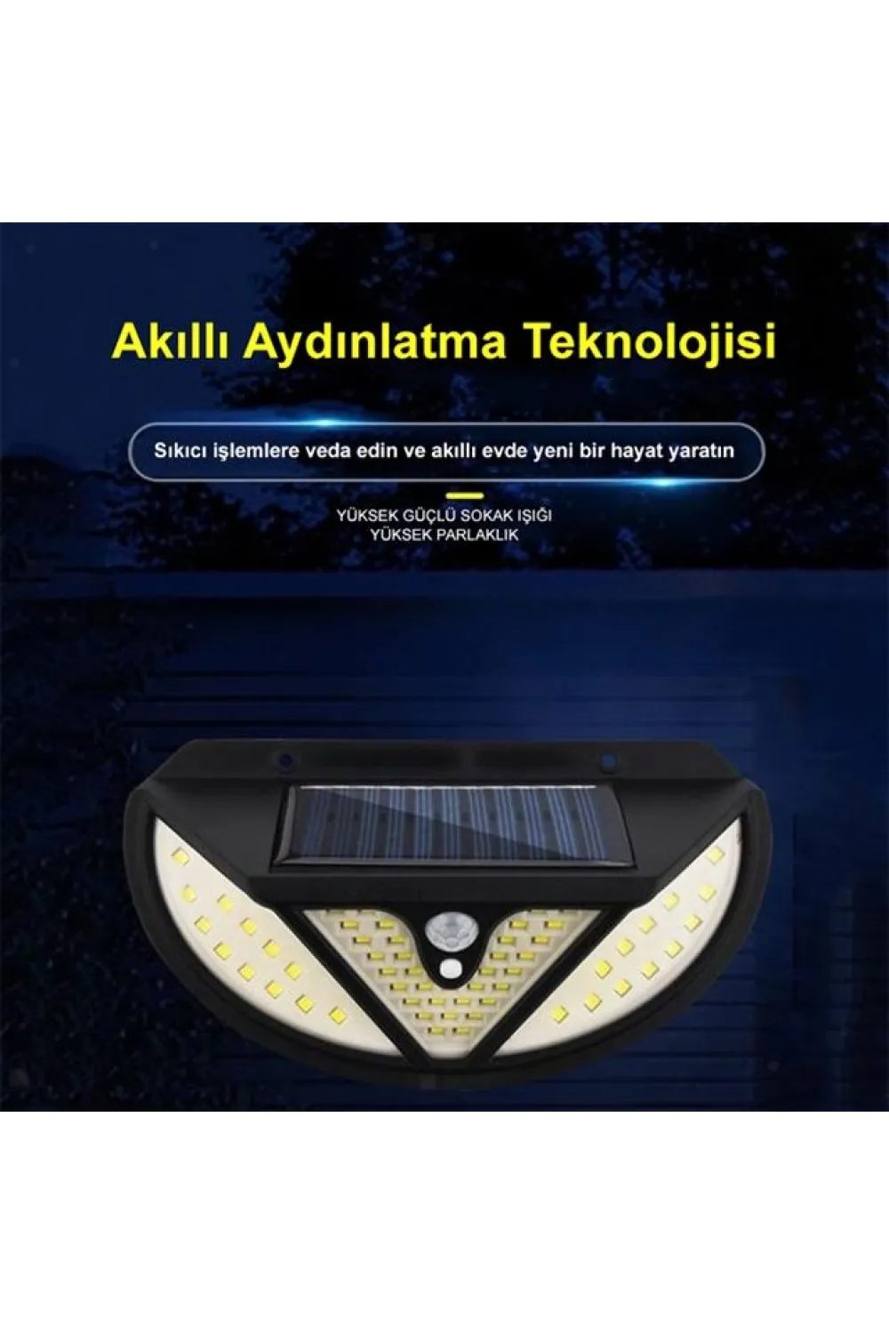 MX-118 118 SMD Ledli Hareket Sensörlü Üç Modlu Solar Duvar Lambası