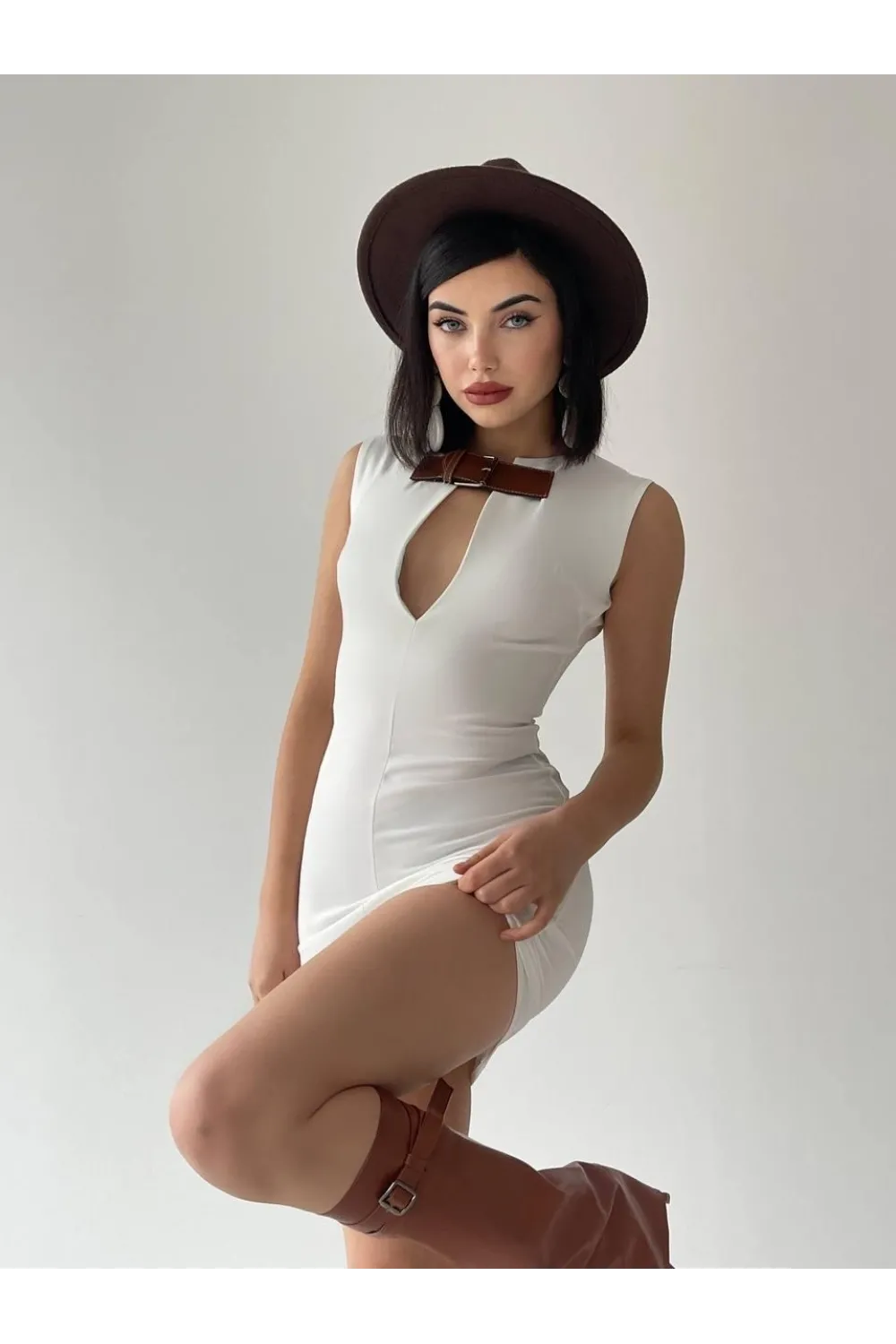 Nadia Kemerli Mini Elbise