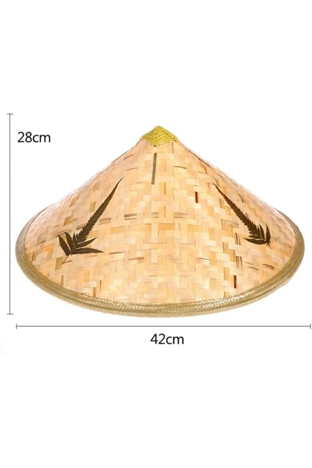 Naturel Renk Cambodia Kamboçyalı Vietnam Şapkası PVC Hasır