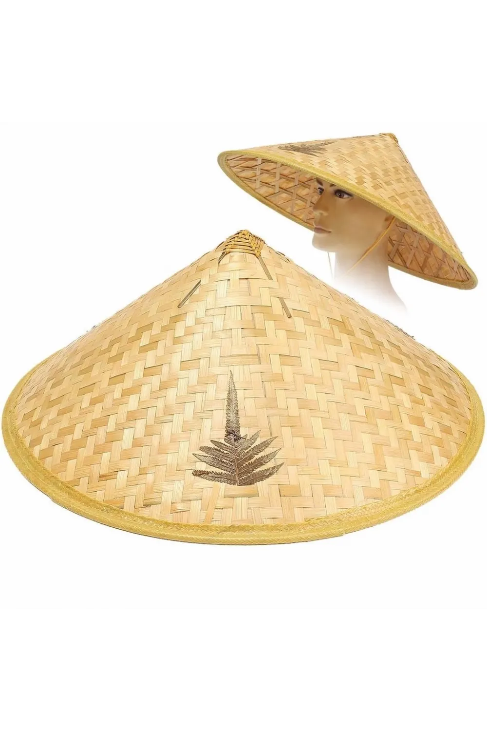 Naturel Renk Cambodia Kamboçyalı Vietnam Şapkası Pvc Hasır