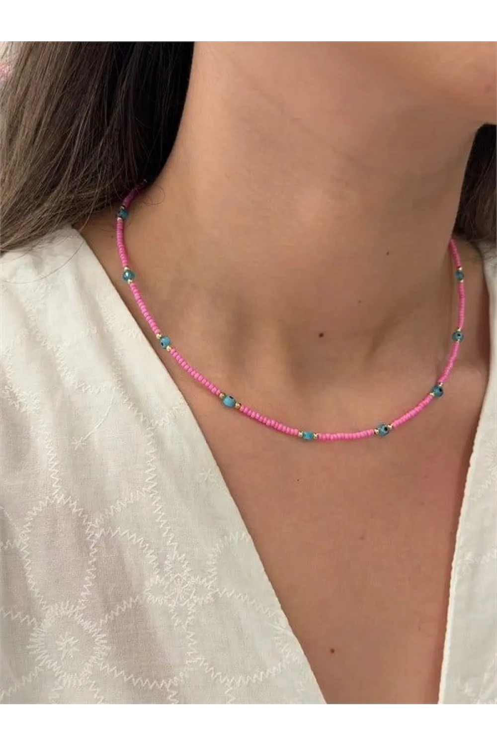 Nazar Boncuk Kolye - Pembe
