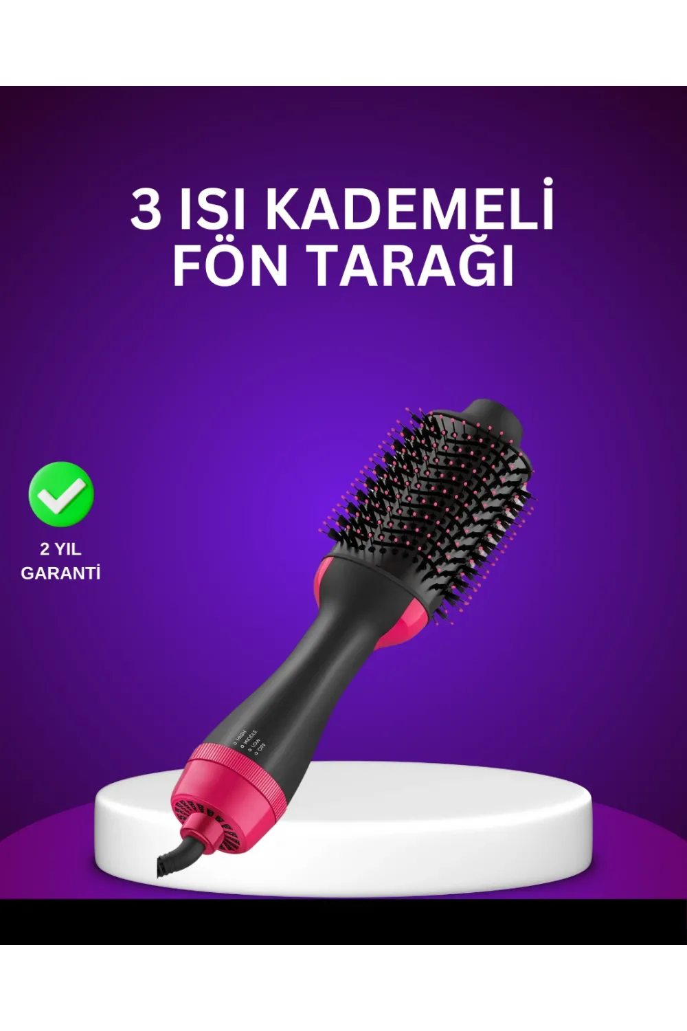 Negatif İyon Teknolojili Saç Kurutma Ve Şekillendirme Fırçası
