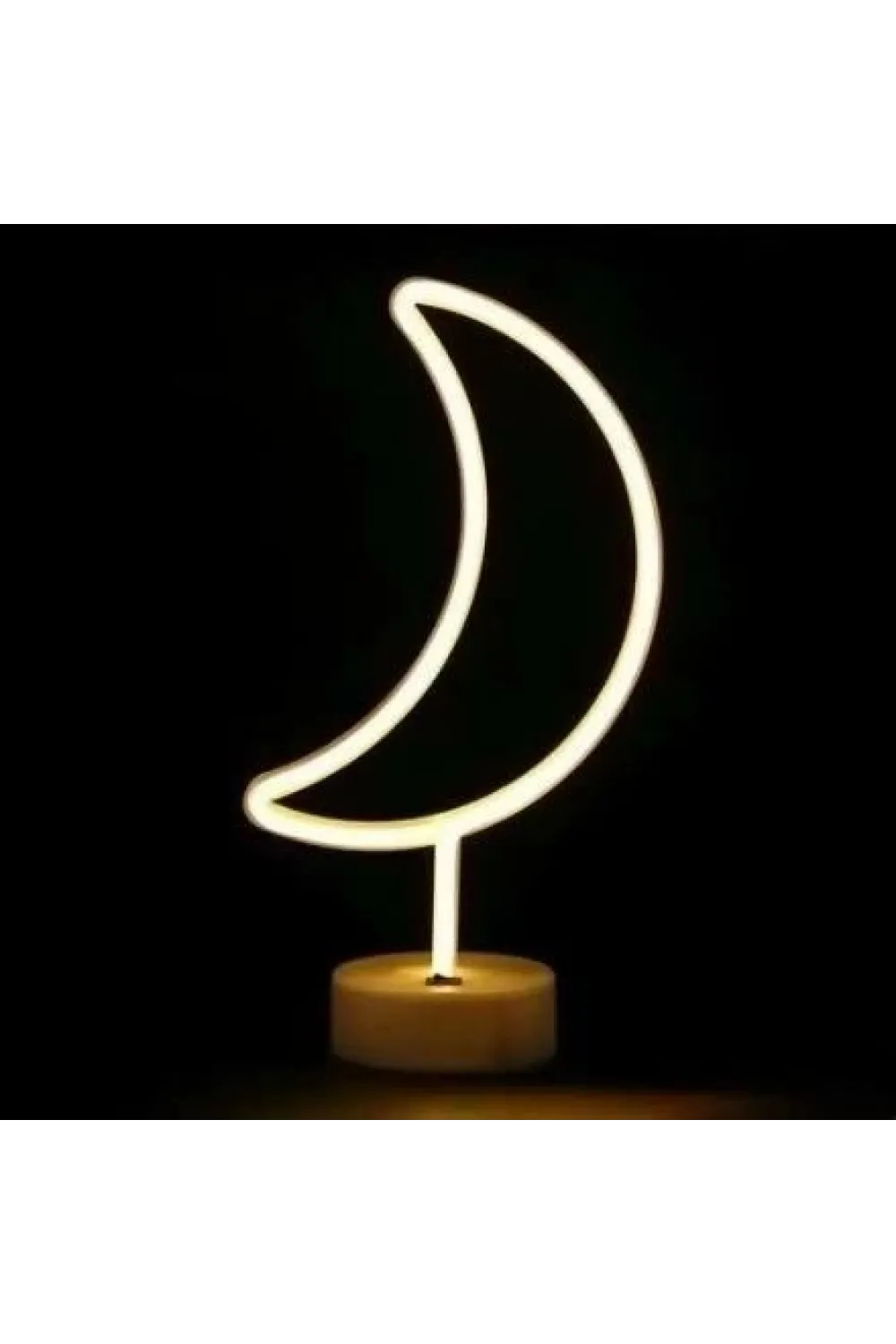 Neon Işıklı Ay Masa Gece Lambası Pil+usb