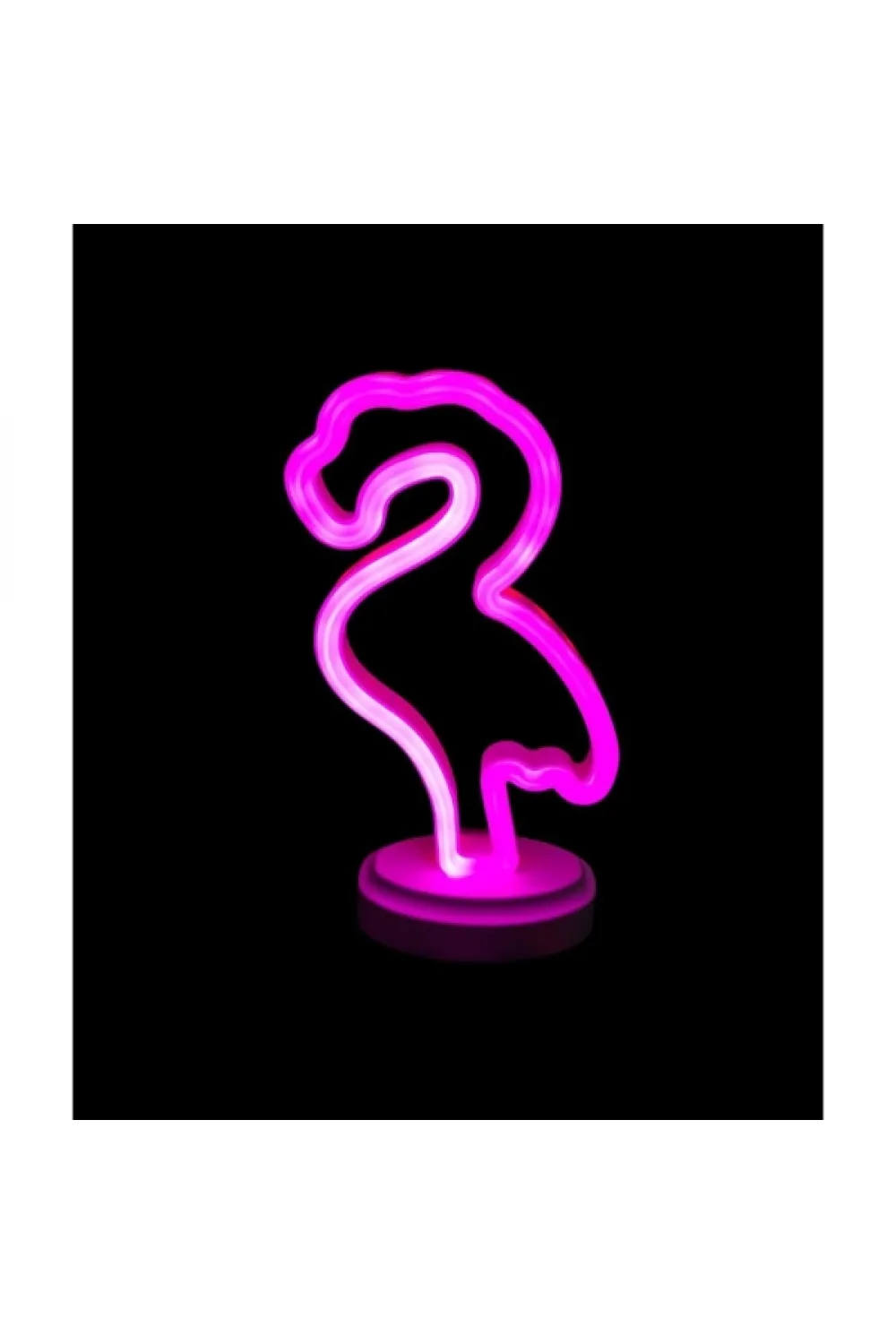 Neon Işıklı Flamingo Yazılı Masa Gece Lambası