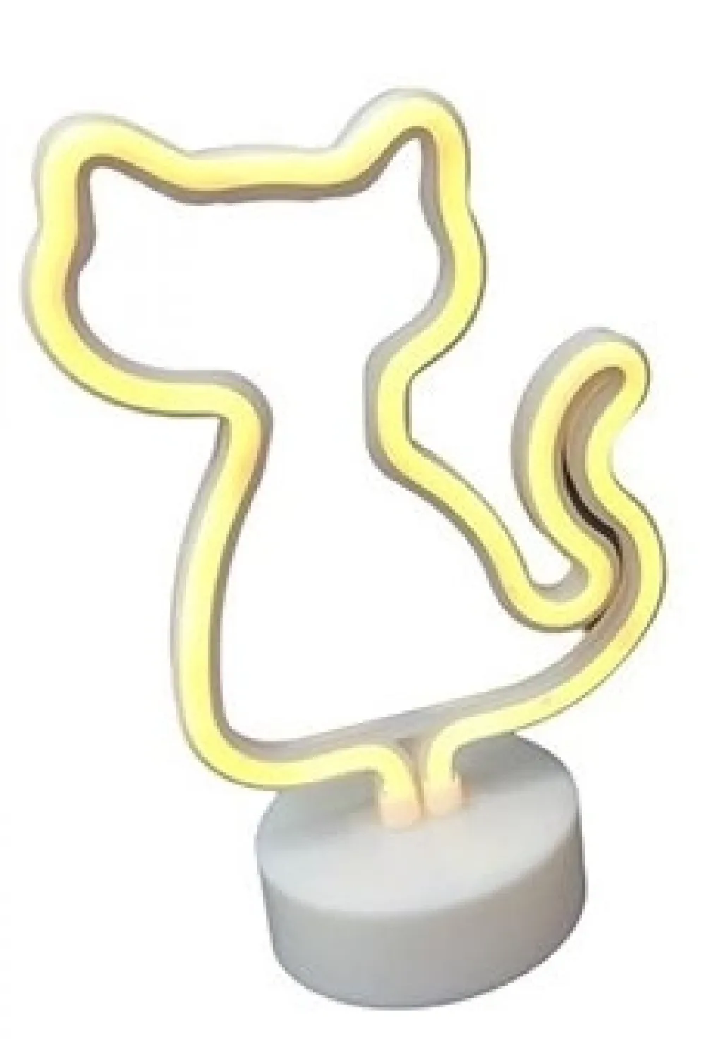Neon Işıklı Kedi Lamba Pil+usb Pembe Işık Mz-122
