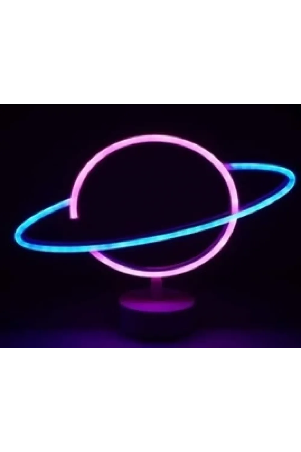 Neon Işıklı Satürn Lamba Pil+usb Mz-503