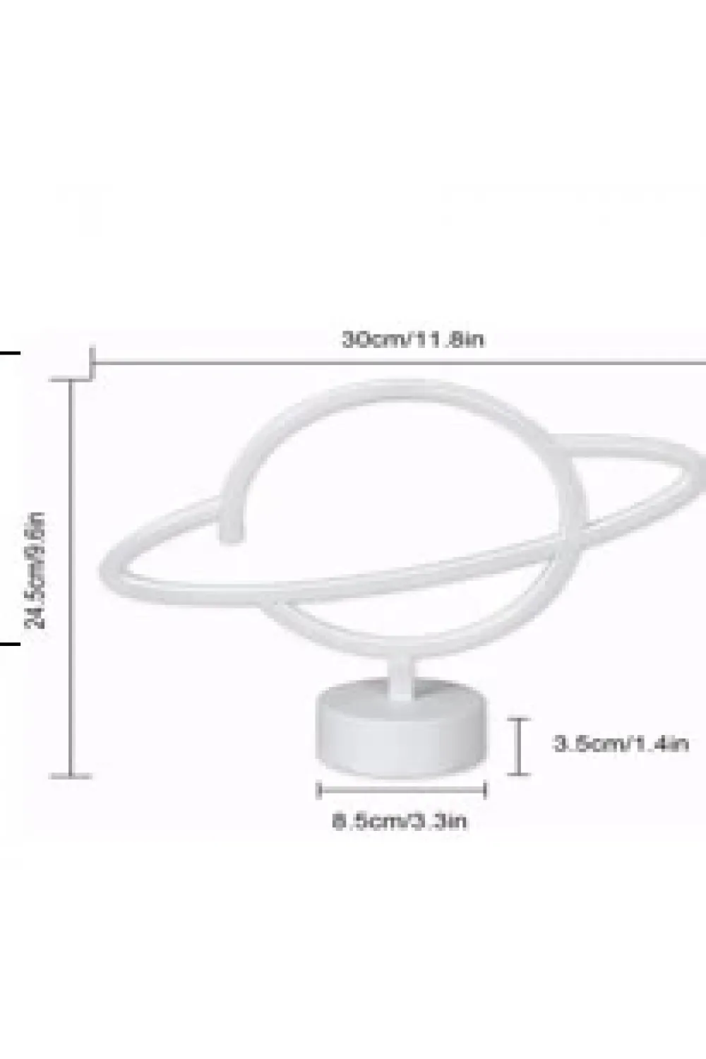 Neon Işıklı Satürn Lamba Pil+usb Mz-503