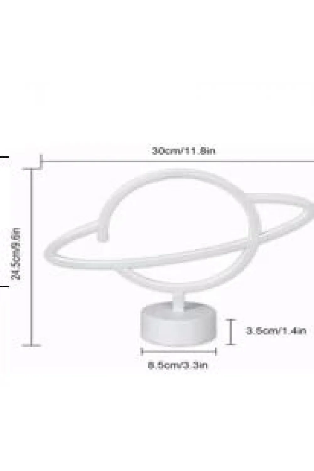 Neon Işıklı Satürn Lamba Pil+usb Mz-503