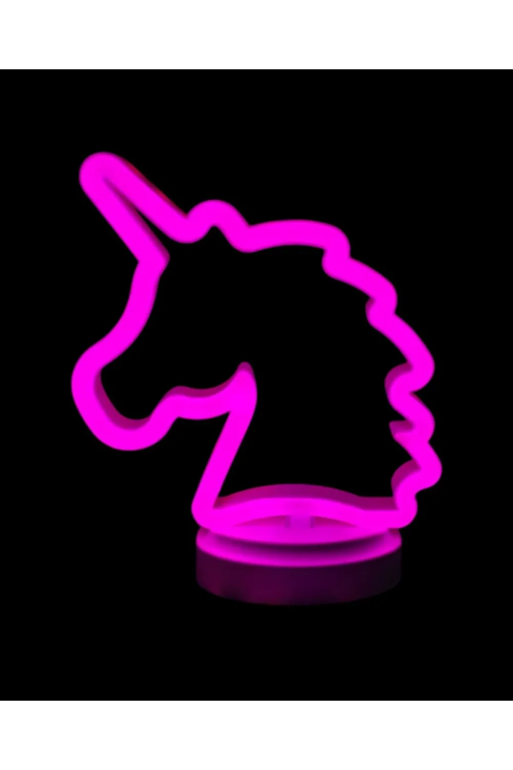 Neon Işıklı Unicorn Masa Gece Lambası Pil+usb