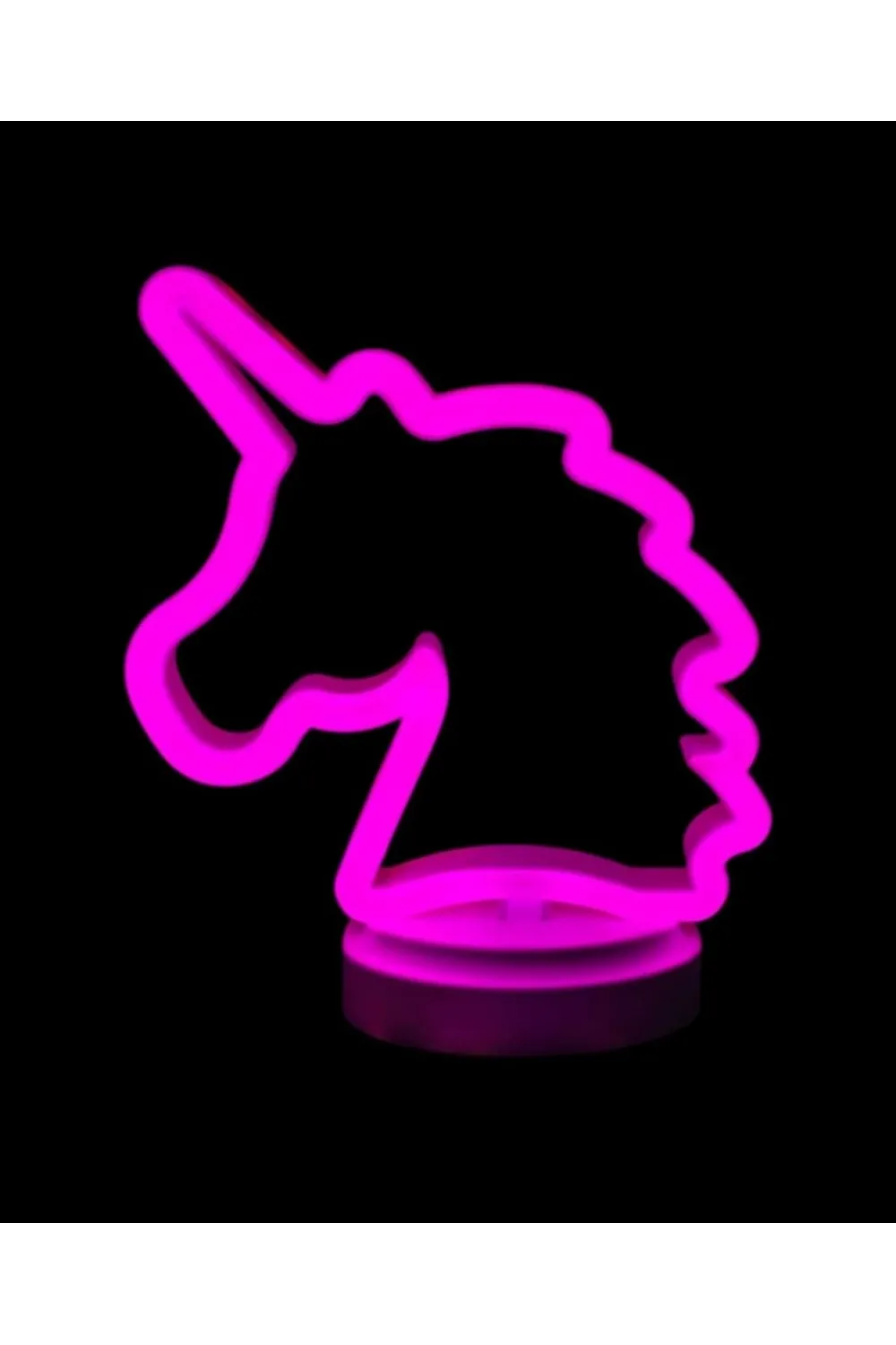 Neon Işıklı Unicorn Masa Gece Lambası Pil+usb