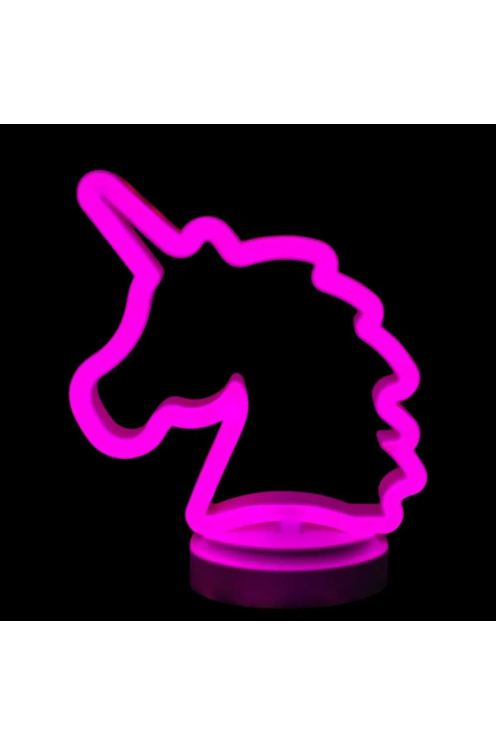 Neon Işıklı Unicorn Masa Gece Lambası Pil Usb