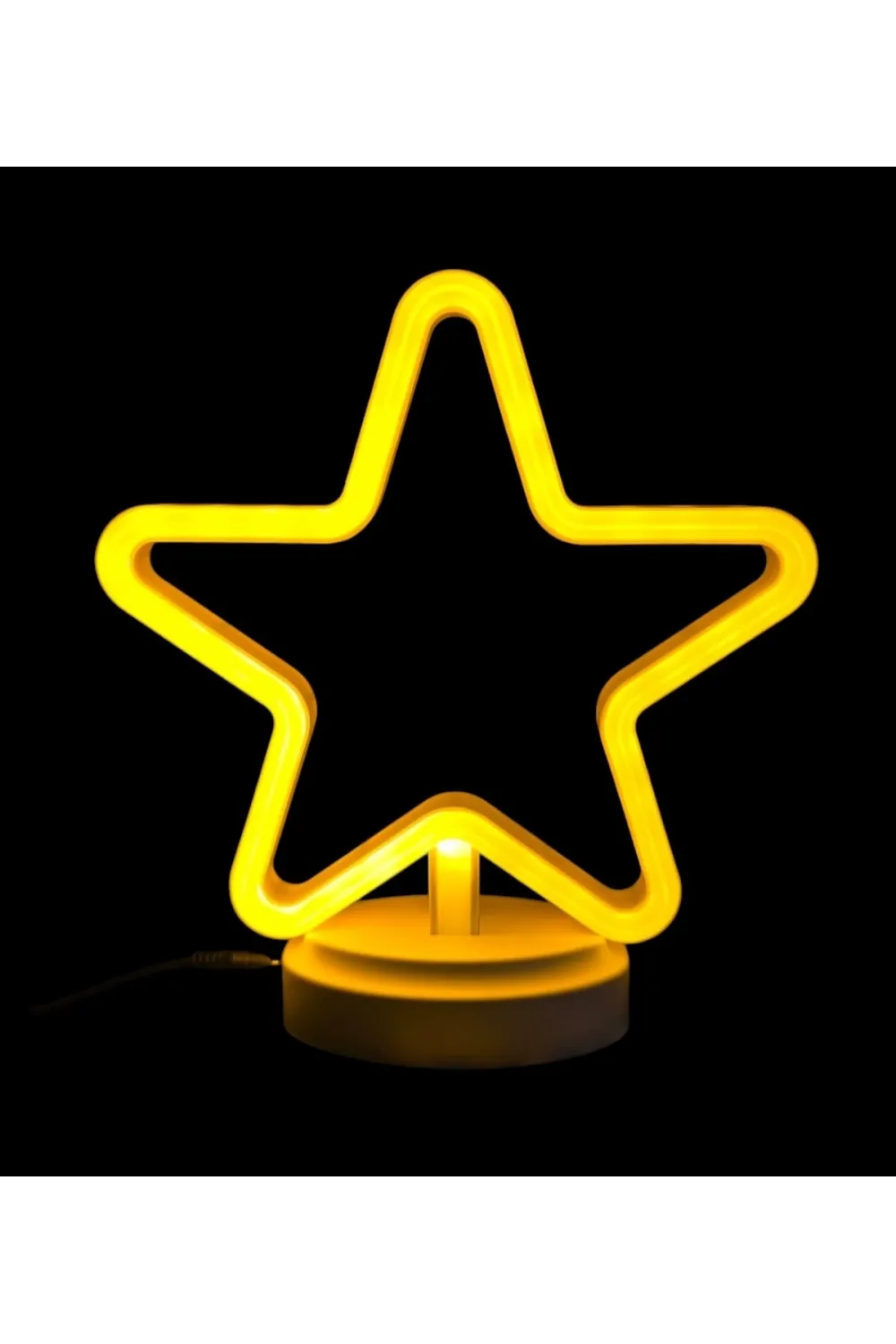 Neon Işıklı Yıldız Masa Gece Lambası Pil+usb