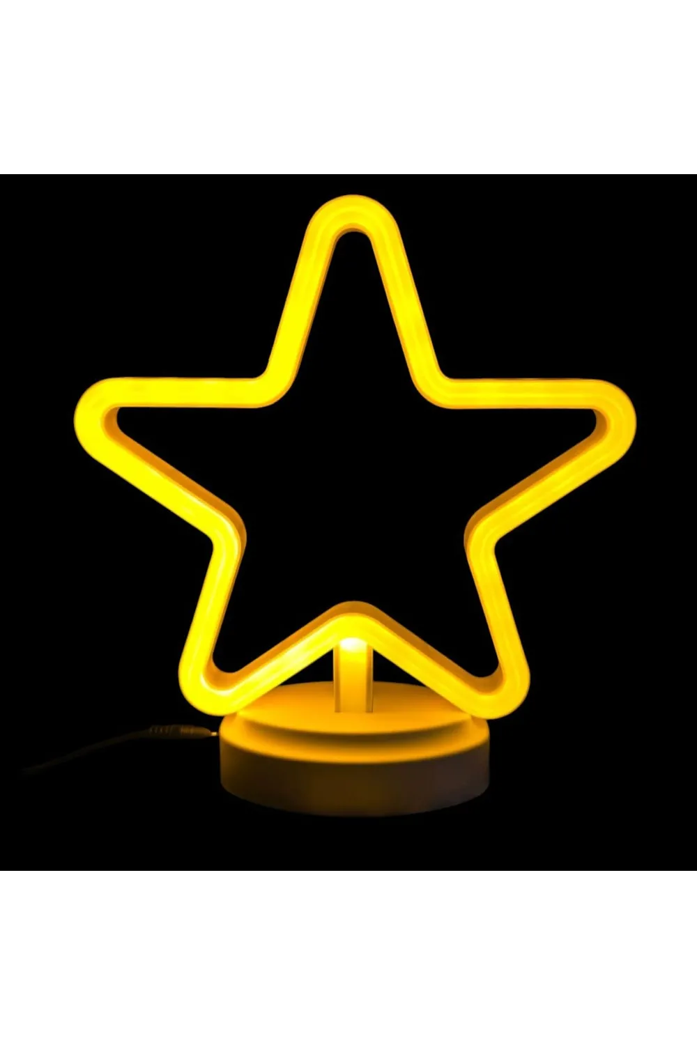 Neon Işıklı Yıldız Masa Gece Lambası Pil ve Usb