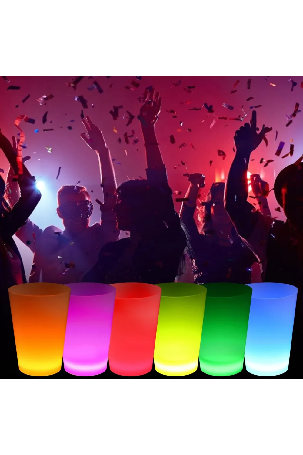 Neon Parti Glow Bardak 1.5 oz Karışık Renk 1 Adet Tekli
