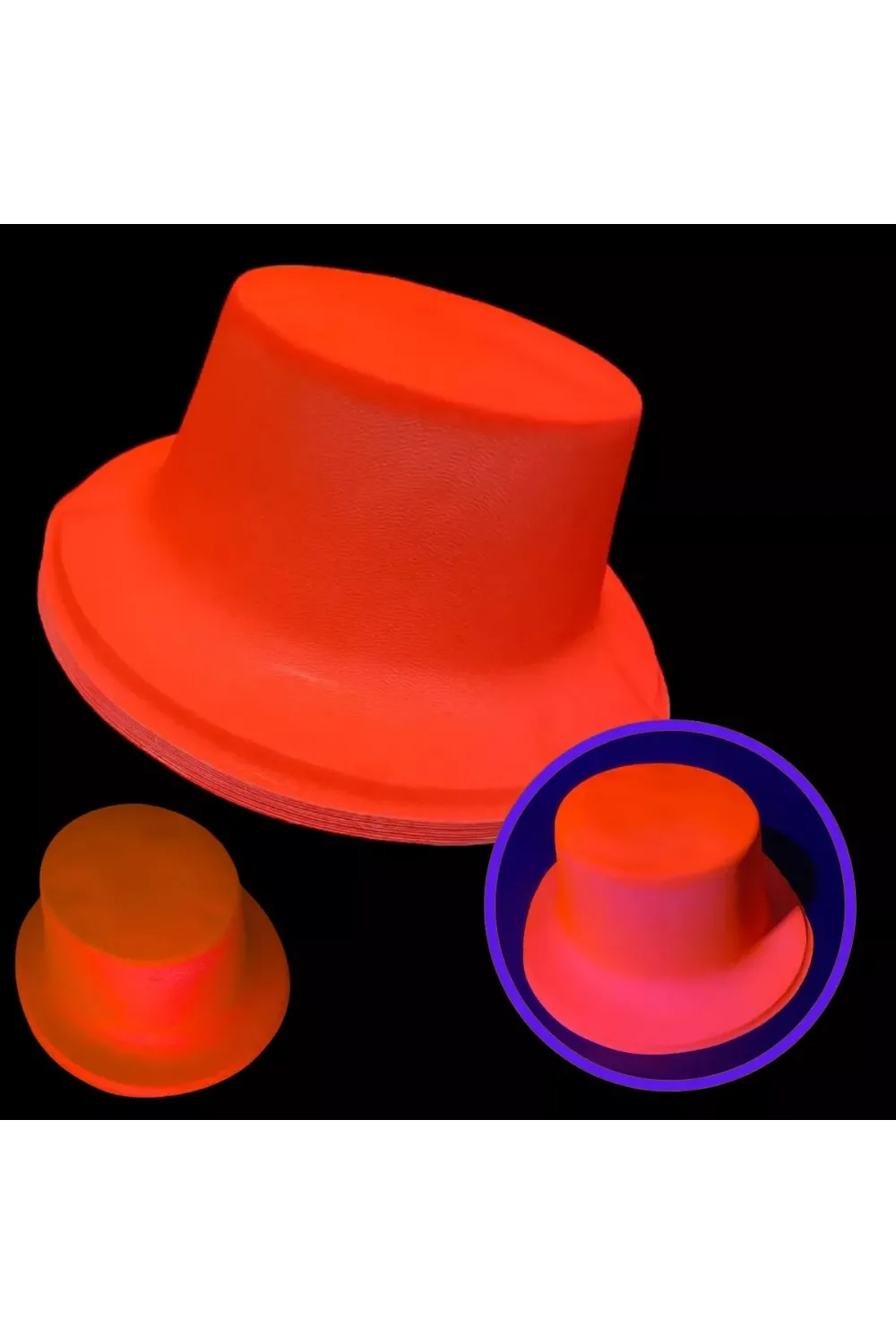 Neon Partisi Turuncu Renk Plastik Fötr Şapka