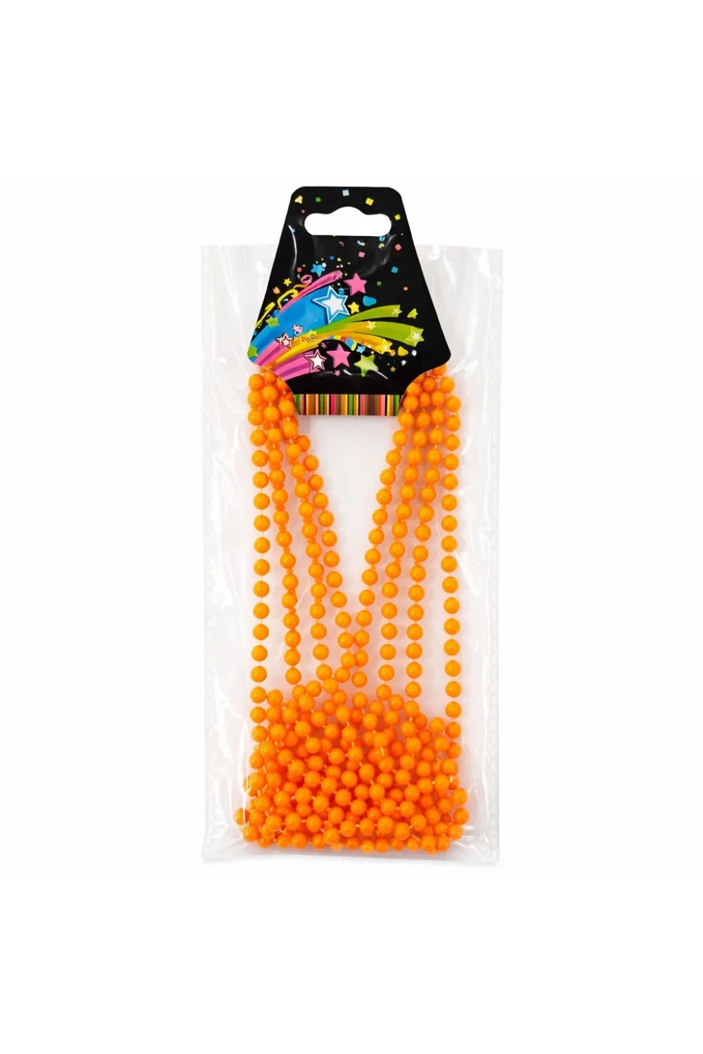 Neon Turuncu Boncuk Kolye 80 cm – Retro 80’ler 90’lar Parti Aksesuarı