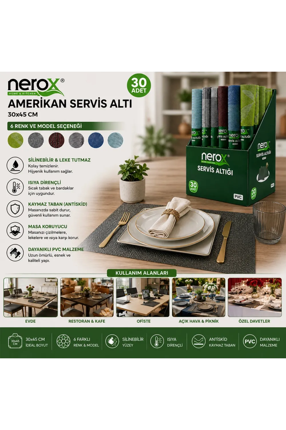 Nerox Nrx-0672 ( Pvc ) ( Kare ) Amerikan Servis Altı  & Supla Altlık*30x8