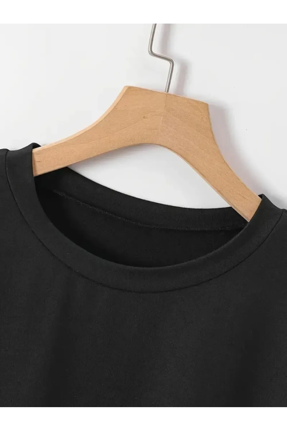 New York Baskılı Oversize Bisiklet Yaka T-shirt - Siyah