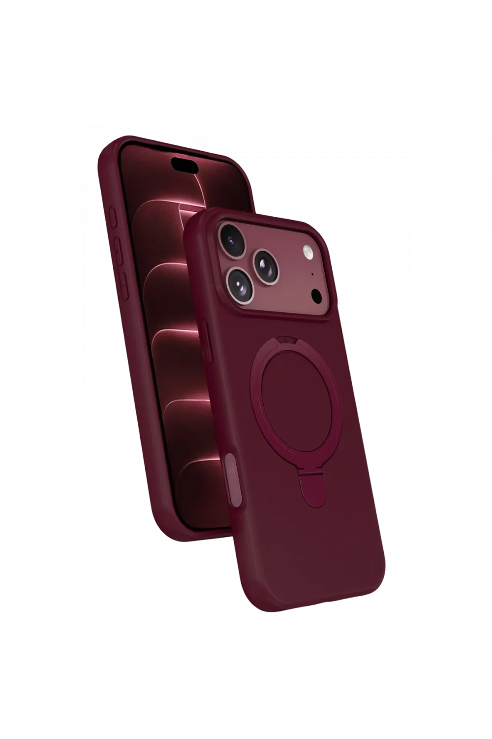 Newface Apple İphone 18 Pro Max Regal Magsafe Standlı Kapak - Bordo