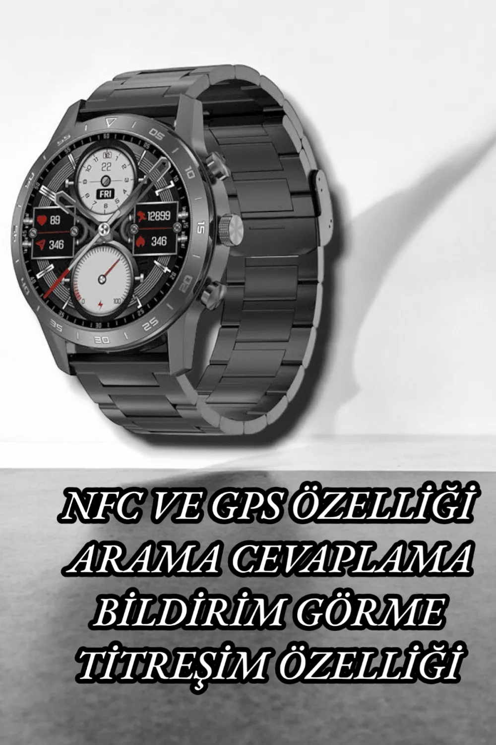 Nfc Ve Kablosuz Şarjlı Akıllı Saat Ekg, Nabız & Spor Modları İle İos Ve Android Uyumlu