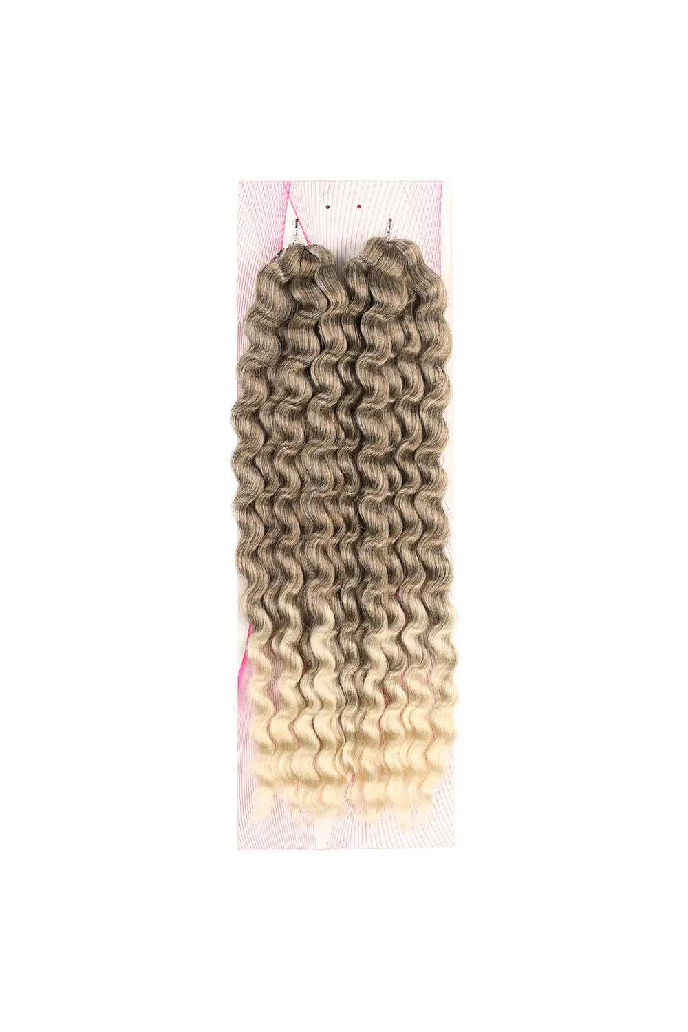 Nice Bulk Afro Su Dalgası Saç - Küllü Kahve / Platin Ombreli