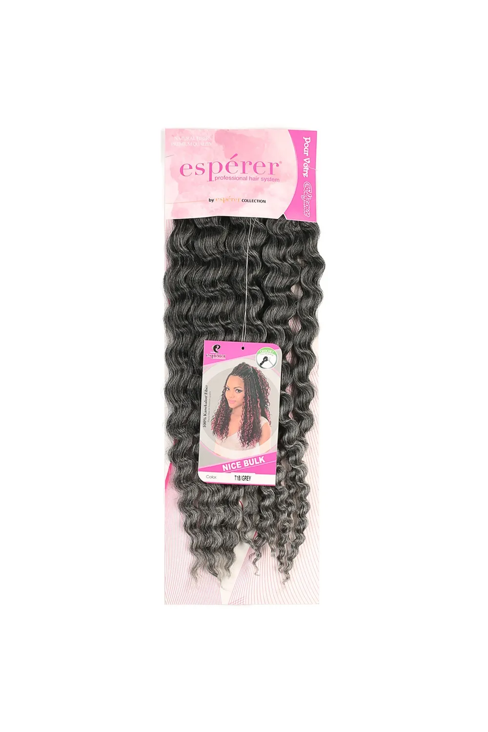 Nice Bulk Afro Su Dalgası Saç - Siyah / Gri Ombreli