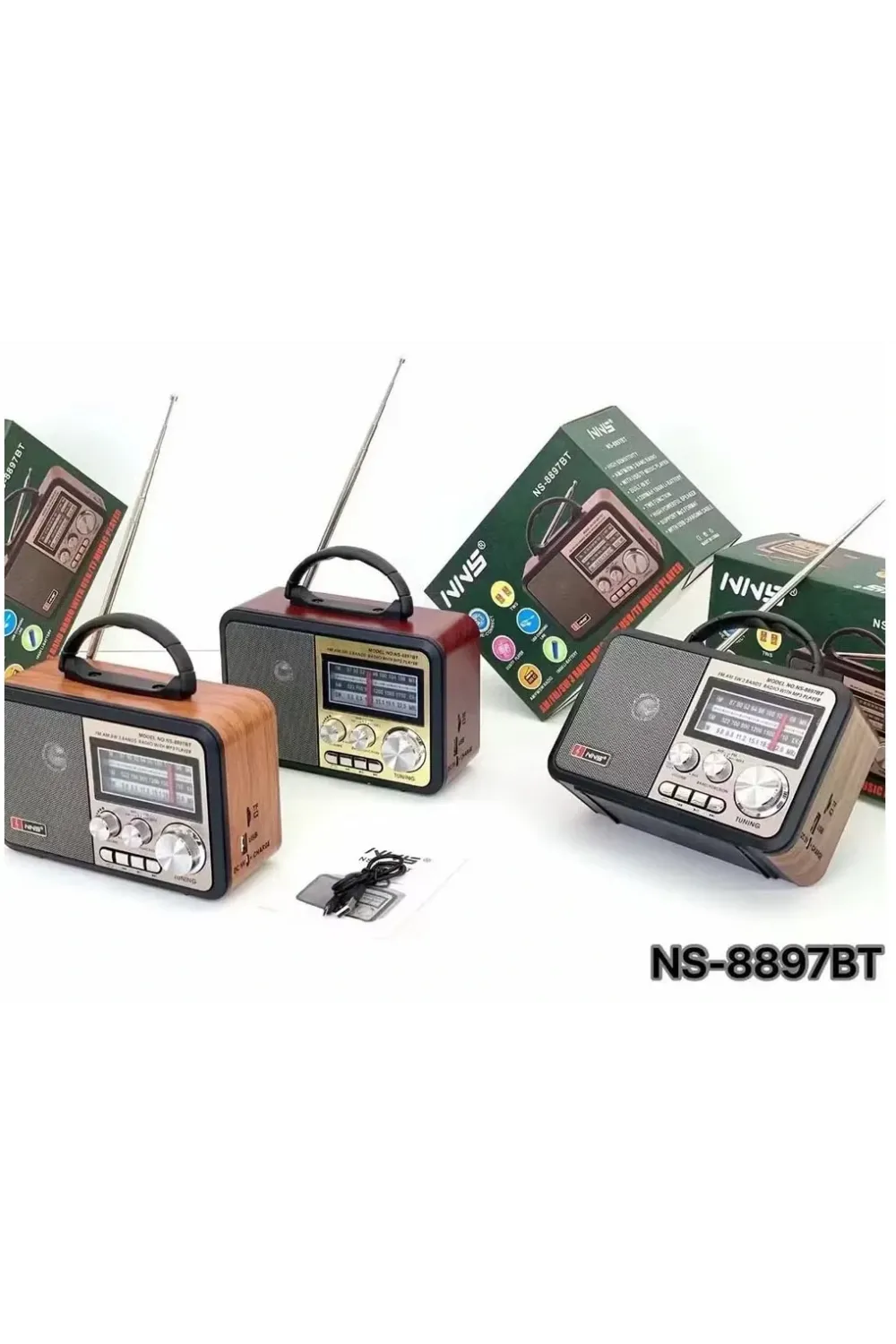Nns Ns-8897 Orta Boy Retro, Nostaljik, Ahşap Tasarım Radyo