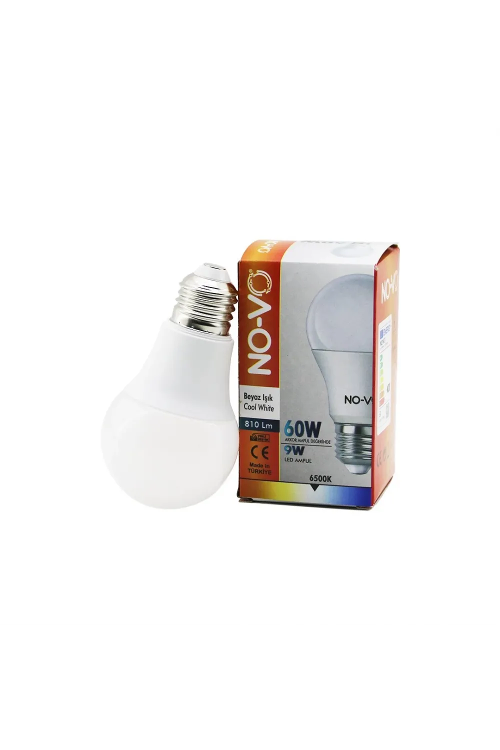 No-vo 9w=60w E27 Beyaz Led Ampul 6500k - 810lm