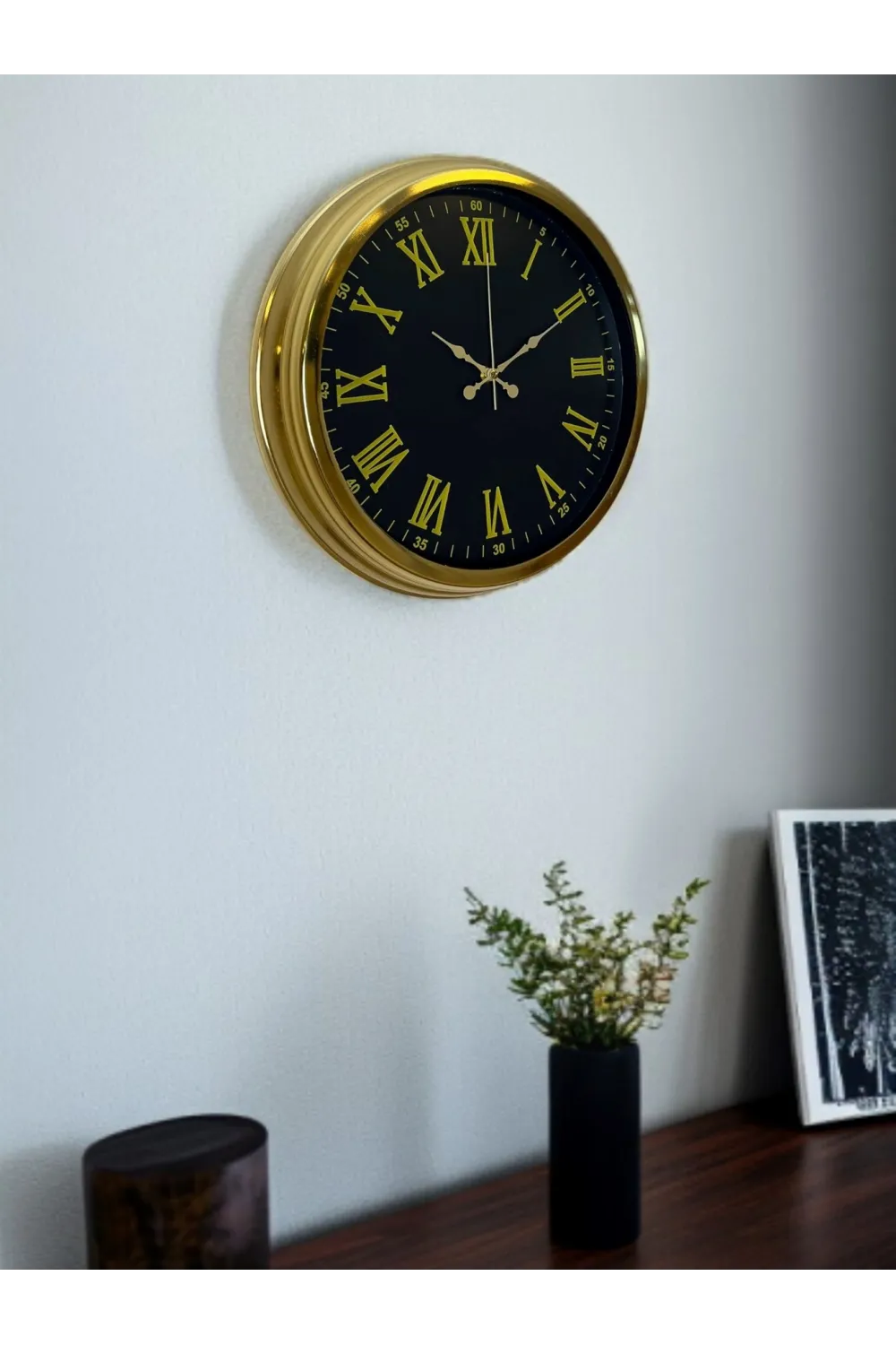 Noble Gold Black 40 Cm Metal Duvar Saati