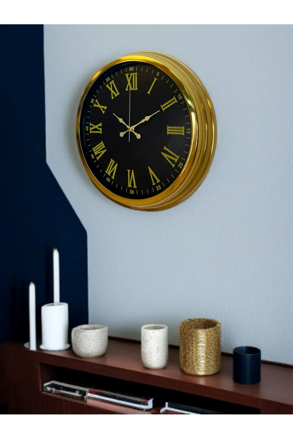 Noble Gold Black 40 Cm Metal Duvar Saati