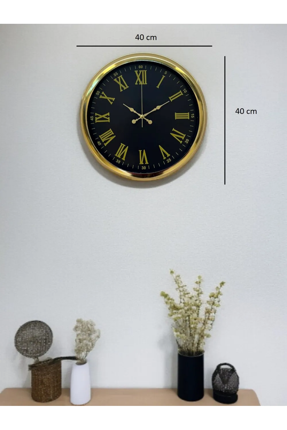 Noble Gold Black 40 Cm Metal Duvar Saati