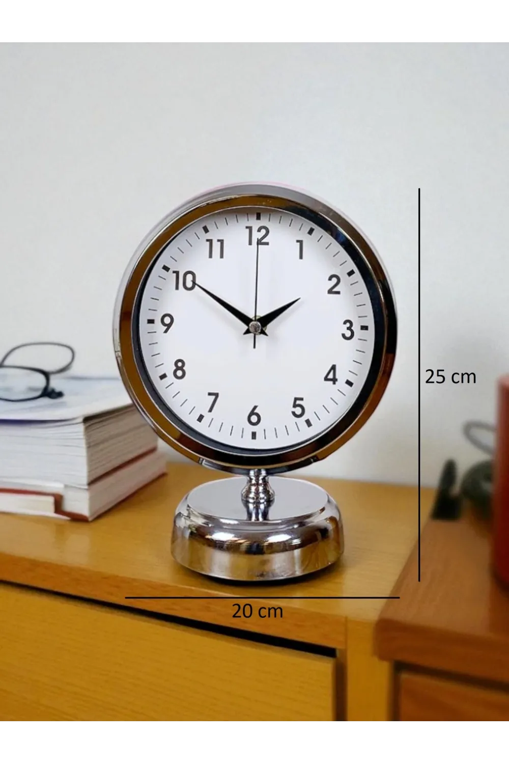 Noble Time 25 x 20 Cm Metal Krom Masa Saati