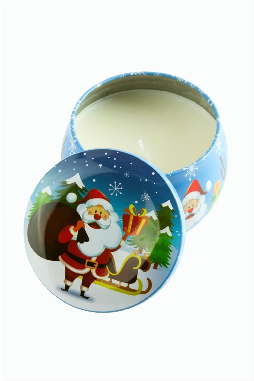Noel Baba Yılbaşı Kapaklı Mum 8 cm