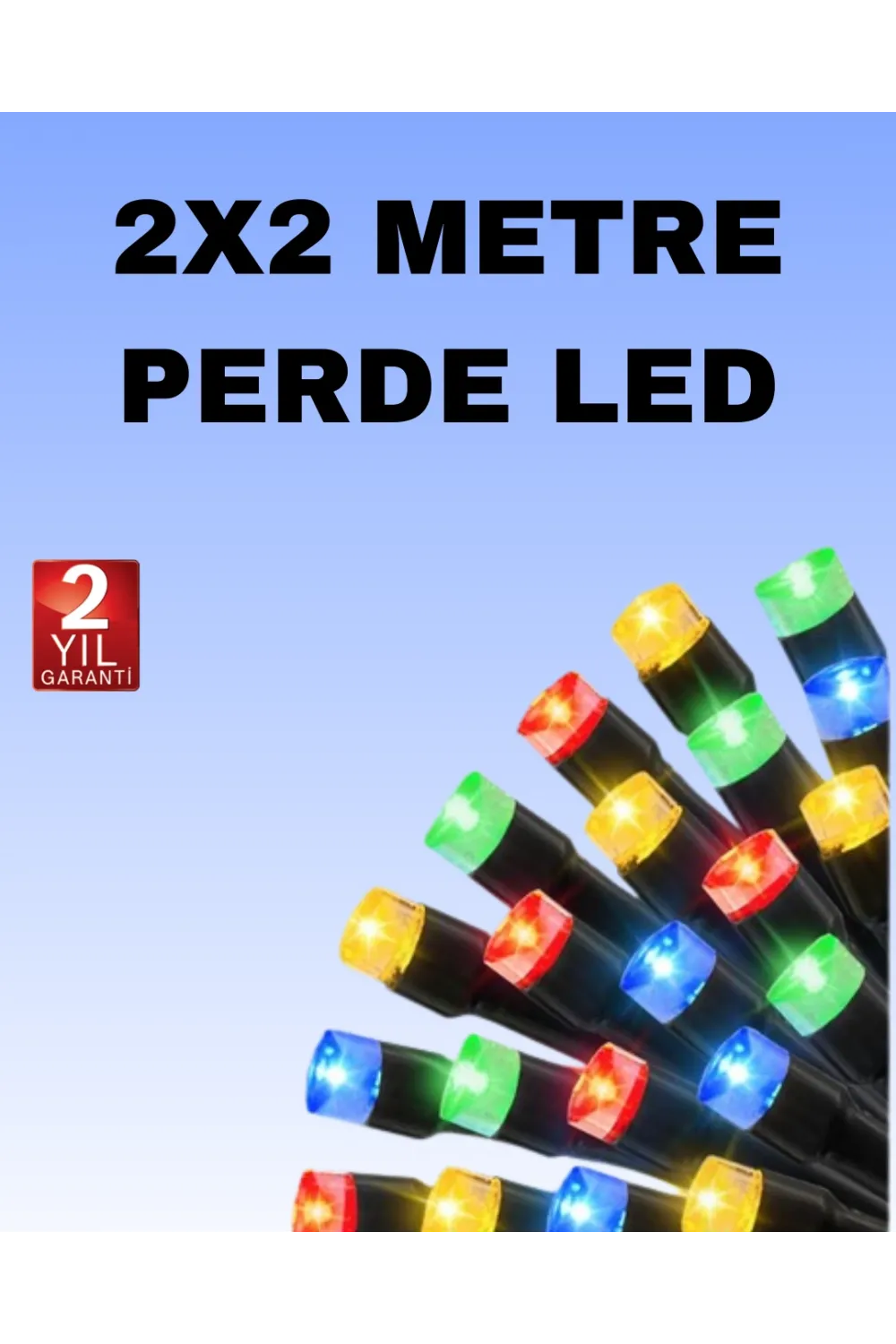 Noel Ve Parti Dekorasyonu İçin 2x2 Led Perde Işık – 8 Fonksiyonlu